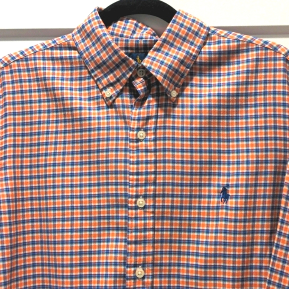 👔👔Ralph Lauren+1👔 Blue Label  Orange, Blue, and White Size M
